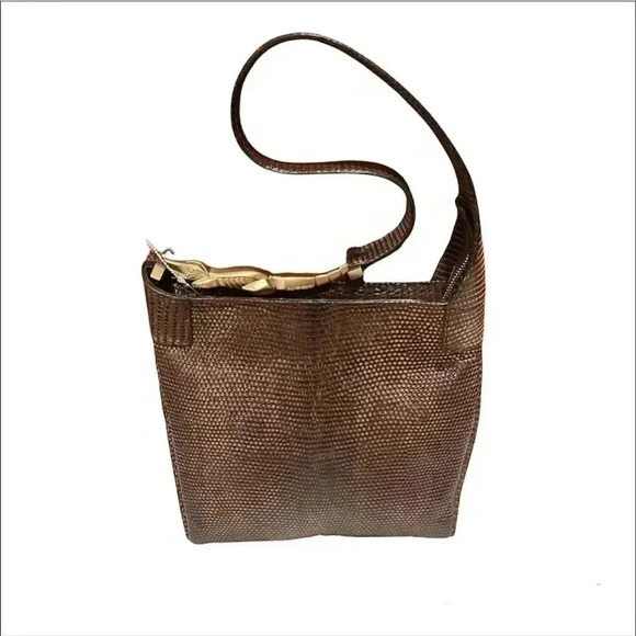 Barry Keiselstein Cord Alligator Bag with Gold Alligator Handle - Picture 4 of 8